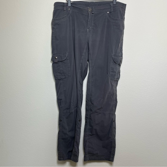 Kuhl Women's Freeflex Roll-Up Pant 16 Gray Outdoor‎ Gorpcore Hiking Cargo - Picture 1 of 13
